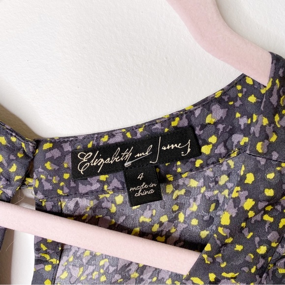 Elizabeth and James Silk Floral Off Shoulder Slit Mini Dress with pockets Size 4 - Picture 11 of 13